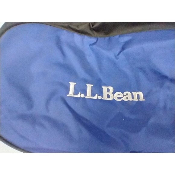 LL Bean Travel Bag Snowshoe 10x33” Blue Black Side Zip Carry Case Only - Picture 2 of 8